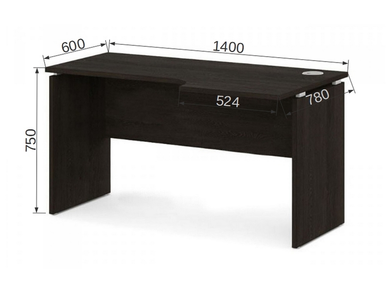 Мебель для персонала VASANTA Угловой стол (правый) V-34